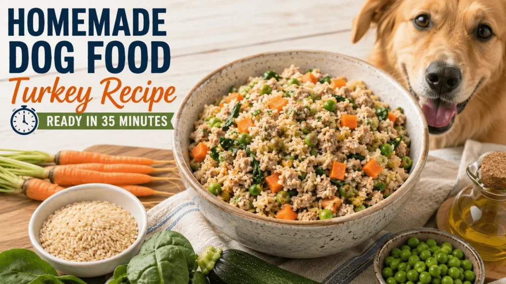 homemade dog food turkey recipe in under 35 minutes